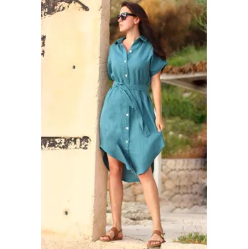 Dámské šaty Lotika Propínací 100% lněné šaty Lotika 1095641