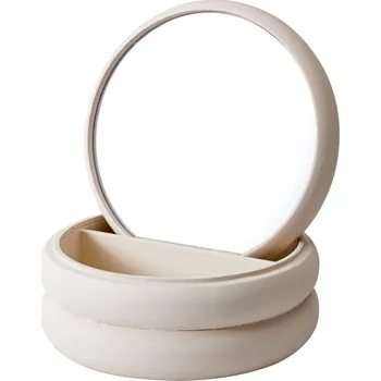 Šperkovnice Home Styling Collection Šperkovnice béžový se zrcátkem, 17,5 x 17,5 x 9 cm