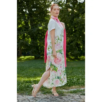 Dámské šaty Lněné 100% Lněné šaty Růže Velikost: EU 48