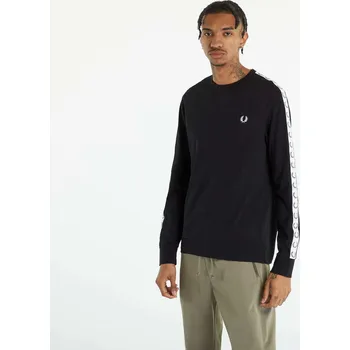 Tričko FRED PERRY Taped Long Sleeve T-shirt Black XXL