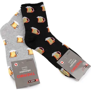 Dámské ponožky Pánské ponožky thermo se zdravotním lemem - pivo Varianta: (vel. 39-42) mix náhodný, Balení: 2 pár