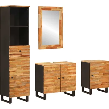 Koupelnový nábytek Koupelnové sady se zásuvkou Přírodní Masivní mangové dřevo Hnědá 3310104