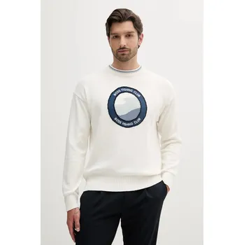 Pánský svetr Bavlněný svetr BOSS Orange 50536391 bílá 00X, vel. S