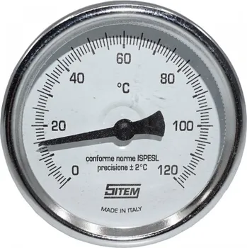 Teploměr s jímkou 0-120°C, 150mm a 1/2" vnějším závitem REGULUS - 10474