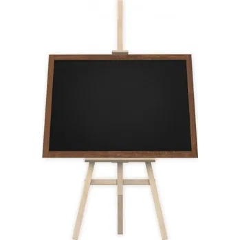 Křídová nemagnetická tabule s dřevěným rámem 100x80 cm+ dřevěný bukový stojan,TB108_EW01