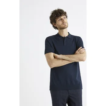 Pánské oblečení Celio Polo tričko Be1stsun 1107334 Tmavě modrá S