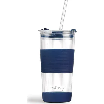 Termohrnek Termohrnek s brčkem Vialli Design Fuori 600 ml 30381 námořnická modř 59A, vel. ONE SIZE