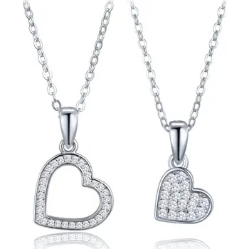 Souprava šperků Set stříbrných náhrdelníků se srdíčkem matka + dcera JMAS0317SN00 + dírek zdarma