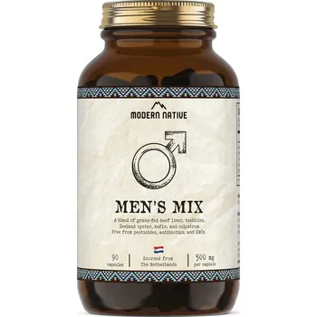 Modern Native | Komplex z hovězích jater, varlat a ústřic energie • testosteron • reprodukční zdraví • 500 mg v kapsli • 90 kapslí