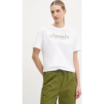 Pánské oblečení Bavlněné tričko Columbia Rolling Bend 2119991 bílá 00X, vel. S