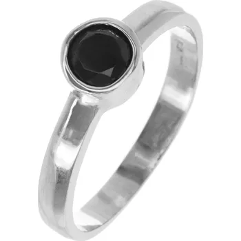 Prsten Argento 73065 Stříbrný prsten - černý kulatý zirkon | Velikost prstenu: 54mm