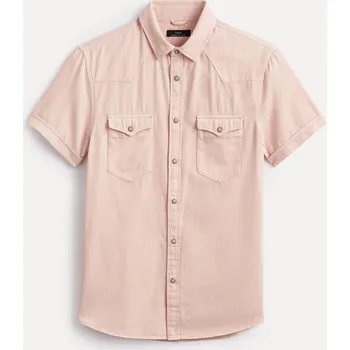 Pánské oblečení Celio Džínová košile Nasunny s krátkým rukávem 1064028 Růžová S