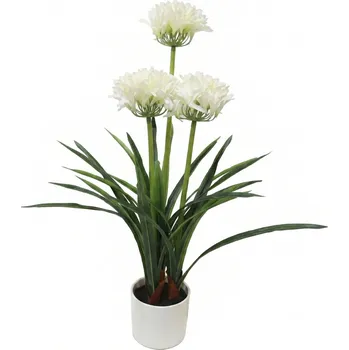 umělá květina Botanical Decoration Umělá květina bílá v květináči Agapanthus, 50 x 80 cm