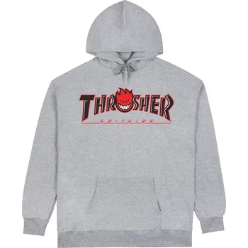 Pánská mikina mikina Thrasher Thrasher X Spitfire Big Head Outline Hoodie - Ash Grey XL