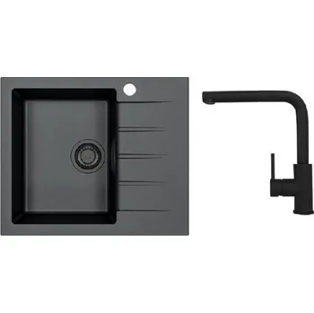 Alveus - Set dřezu Cadit 10 a baterie Zeos-P, deep black SETA25622