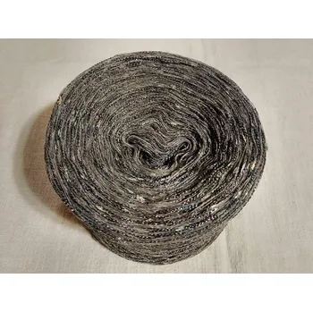 Příze Merino Grey lux 2-nitka 1000m s nopkovou nitkou (Melírové merino klubko s nopky Grey lux)