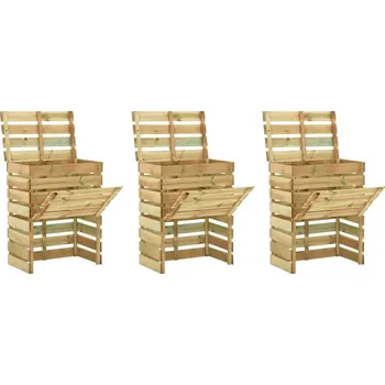 Pěstitelství vidaXL Laťkový zahradní kompostér 3 ks 80 x 50 x 100 cm borovice