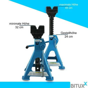 zvedák Sada podpěr Kobylky 3T Silné robustní základy pro auto BITUXX MS15210