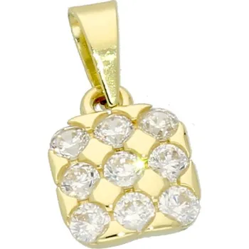 Přívěsek Goldstore Zlatý čtvercový přívěsek s třpytivými zirkony Váha: 0.84 g