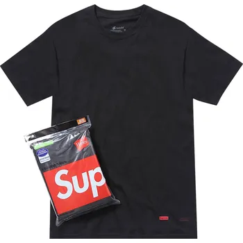 Pánská móda Supreme Hanes Cotton Comfort Soft T-Shirt (3 Pack) 'Black' Velikost: XL