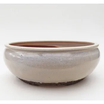 Květináč Keramická bonsai miska 20 x 20 x 7,5 cm béžová