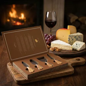 Kuchyňský nůž Sada nožů na sýr v krabičce ve tvaru knihy EASY LIFE GIFT NOVELS 4 ks