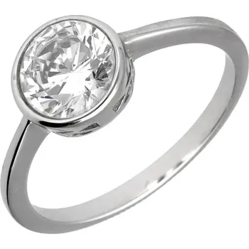 Prsten Argento 72857 Stříbrný prsten - čirý kulatý zirkon | Velikost prstenu: 58mm