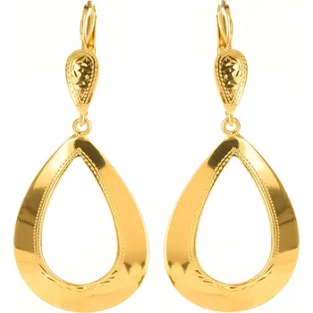 Náušnice Argento 66881 Pozlacené stříbrné náušnice - s ručním gravírem