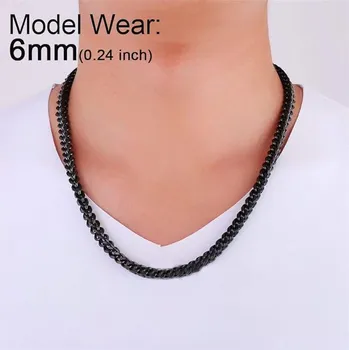 Náhrdelník ChainsHouse Franco náhrdelník z nerezové oceli Černý 55 cm