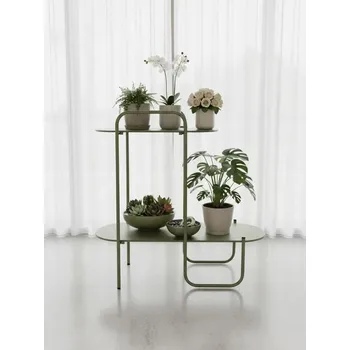 Stojan na květiny Sinsay - Dvouúrovňový železný stojan na květiny - zelená - 824HI-70X - 824HI-70X-ONE