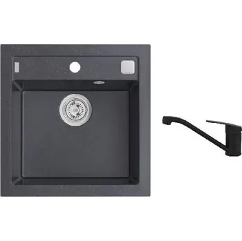 Granitový dřez Alveus - Set dřezu Formic 20 a baterie Clara, s ovládáním odpadu, carbon SETA25893
