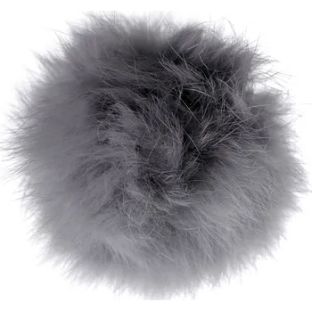 Kožešinová bambule s poutkem Ø6 cm, malé, 7 šedá