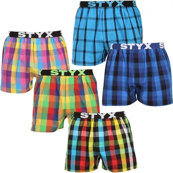 Trenýrky 5PACK pánské trenky Styx sportovní guma vícebarevné (5B0113456) XL Možnost vrácení zboží ZDARMA do 120 dnů!