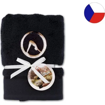 Osuška z mikrobavlny SLEEP WELL černá 70x140 Jóga Pes/Střecha