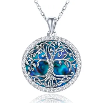 Módní doplněk Stříbrný náhrdelník strom života se zirkony a perletí Minet JMAN5027SN45 + dárek zdarma