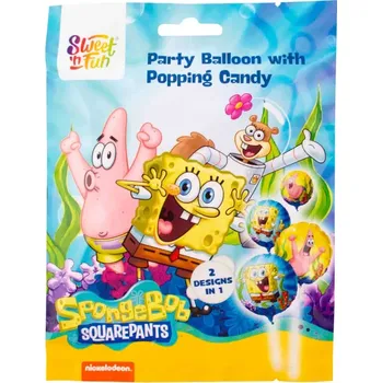 Bonbon Sponge Bob práskací prášky s party balonkem 8 g