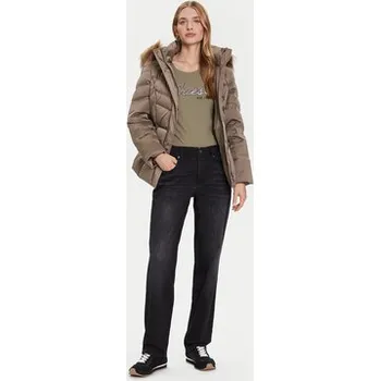 Dámská větrovka Guess Vatovaná bunda W5BL31 W2802 Khaki Regular Fit S
