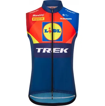Cyklistická vesta TREK Lidl-Trek Replica Race Wind vesta modro-žlutá, XL
