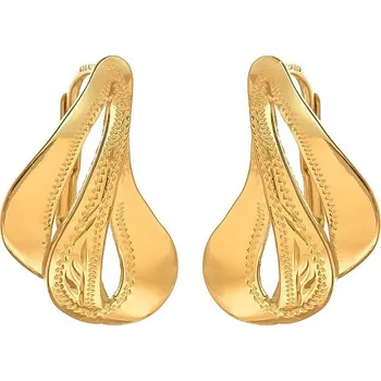 Náušnice Argento 65004 Pozlacené stříbrné náušnice - s ručním gravírem