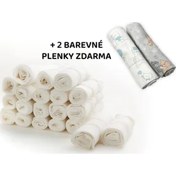 látková plena Baby Nellys Kvalitní bavlněné pleny TETRA LUX 80x80cm, 20ks v bal. + 2 zdarma