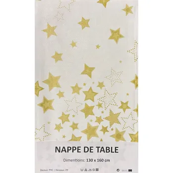 ubrus Bílý ubrus se zlatými hvězdami, 130 x 160 cm Varianta: 2 Nové