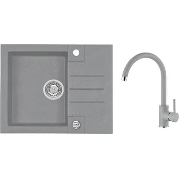 Alveus - Set dřezu Rock 30 a baterie Kati, s ovládáním odpadu, concrete SETA25872