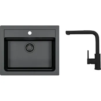 Alveus - Set dřezu Atrox 30 a baterie Zeos-P, deep black SETA25642