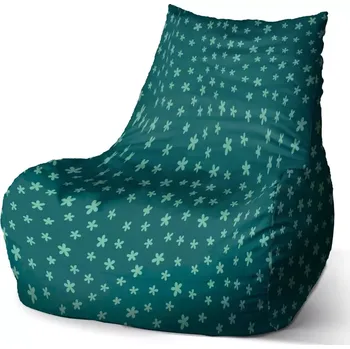 Sedací pytel Sablio Sedací vak Bean Zelené hvězdy - 100 x 90 x 45 cm