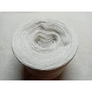 Příze Bílé stříbro 2-nitka 1500m s lurexem (Klubko bez přechodu s lurexem Bílé stříbro)