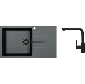 Alveus - Set dřezu Cadit 40 a baterie Zeos-P, deep black SETA25630