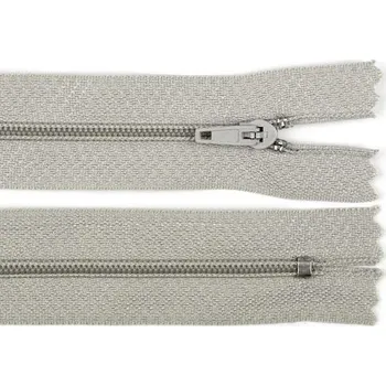 Zip Spirálový zip No 3 délka 30 cm pinlock, malé, 310 šedobéžová
