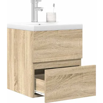 Koupelnový nábytek 2dílný set koupelnového nábytku dub sonoma kompozitní dřevo Hnědá 3325038