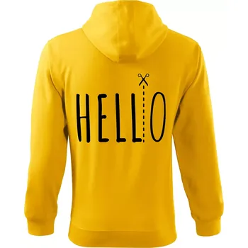Pánská mikina Hello - Mikina s kapucí na zip trendy zipper - 3XL ( Žlutá )