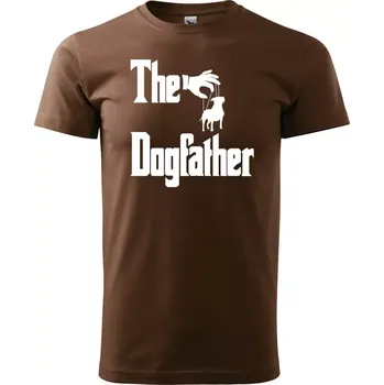 Pánské tričko Sablio Tričko s potiskem The Dogfather - hnědé S